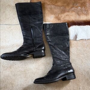 Born Classic Black Leather Knee-High Riding Boots nwt  size 8.5